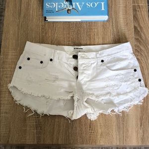 One Teaspoon BONITAS White Denim Shorts